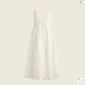 J Crew Scoopneck Ramie Dress - Ivory - 14